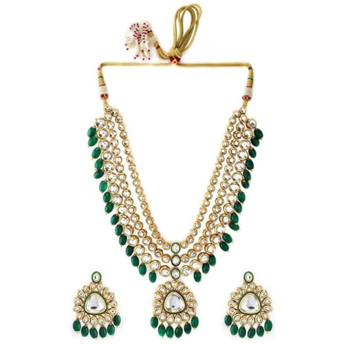 Rubans Gold Plated Stone Studded Kundan Wedding Necklace Set For Women (B0D6RWXBT9) Amazon Price History, Amazon Price Tracker