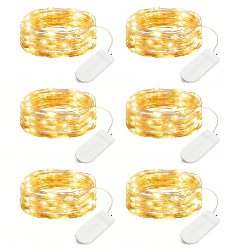 Minetom 6 Pack Battery Operated LED Fairy Lights for Christmas
