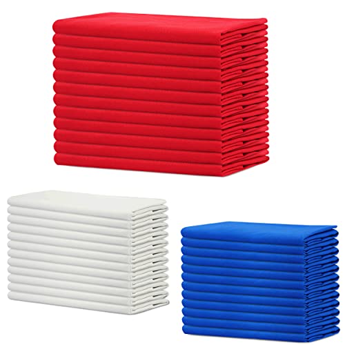 Sweet Needle Red, White And Blue Cloth Napkins 20X20 Pack Of 36, 100% Cotton Oversized Heavy Weight Dinner Napkin For Christmas /Wedding/Party/Cocktail/Hotel/Restaurant/Banquet/Bar/Gift/Daily Use #TOP8