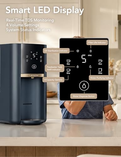 Image of Leysern Countertop Reverse Osmosis Water Filter with UV, No Installation