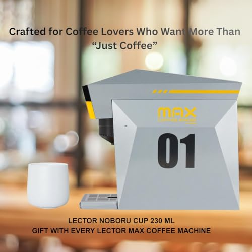 Image of Lector Max 2-in-1 Capsule & Ground Coffee Espresso Machine | 19-BAR Pump | Ultra-Fast 20s Brewing | Touch Display | Home & Office Use | Gift Set with Noboru White 230ML Double-Wall Ceramic Cup(Silver)