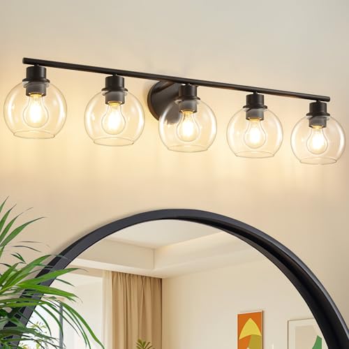 Lanmate Bathroom Light Fixtures Over Mirror 5-Lights Bathroom Vanity Light