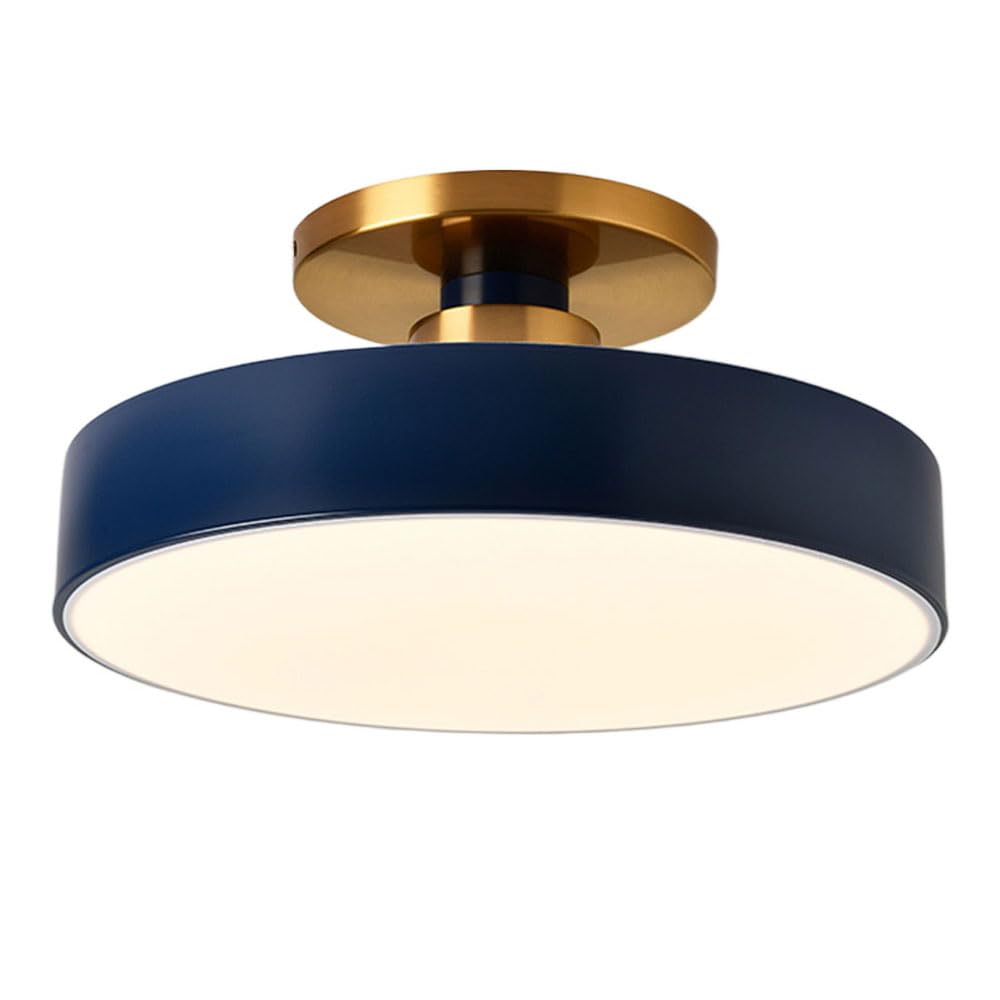 JXYDJH Semi Flush Mount Ceiling Black 36W Bedroom Ceiling Lamps Nordic Style Cloakroom LED Light Fixtures Hardwired - Dimmable Circle Close to Ceiling Lighting for Kitchen, Bathroom, Dining 1-Pack