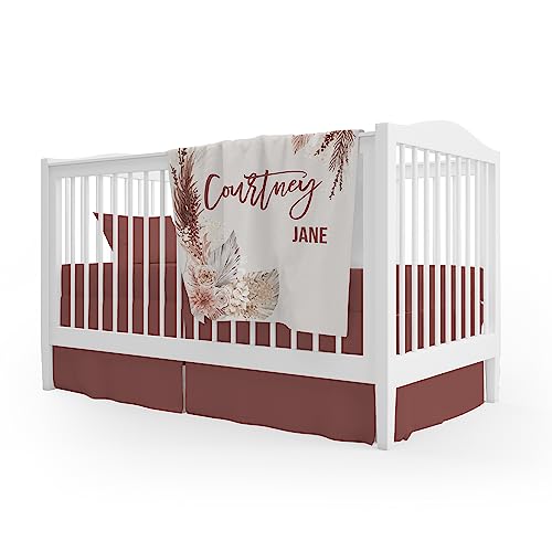 Girls Love A Monogram-Boho Floral Personalized Baby Blanket With Name-Custom Baby Blankets For Girls-Personalized Bohemian Personalized Baby Blankets For Girls With Name #TOP1