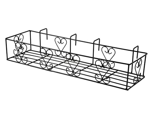 Image of IRON LANDS Metal Railings Pot Stand, Hanging Pot Stands For Plants In Balcony Railing Gamla For Decoration Items Indoor Outdoor Stand For Home Living Room Garden Decor (Pack Of 2 - Black)