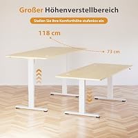 VFU Höhenverstellbarer Schreibtisch mit Speichertasten, 180 x 80 cm – Ansicht 6