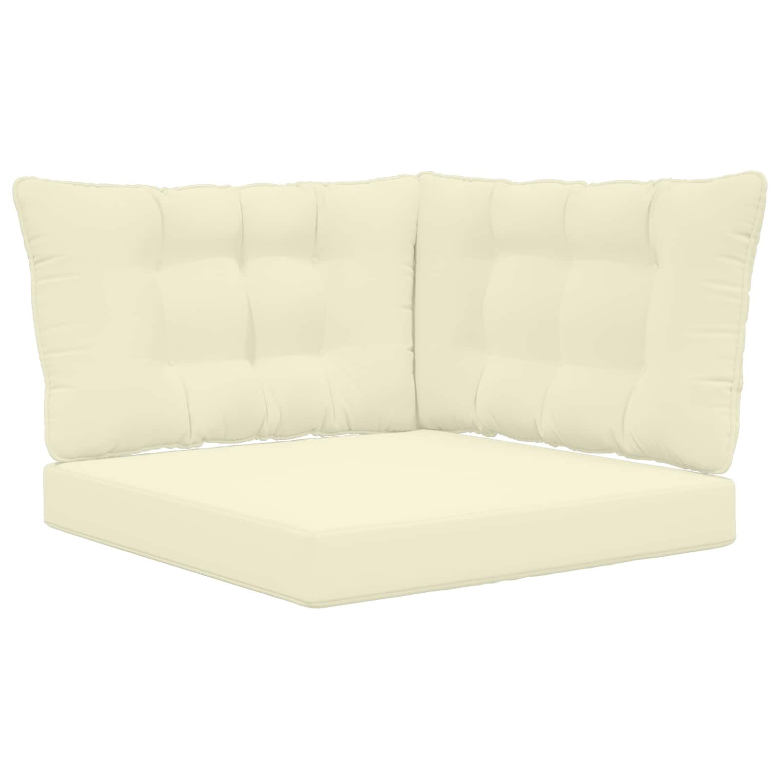 Cojines de palé para terraza y balcón modernos juego de 3 piezas crema
