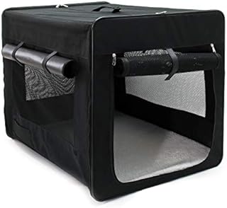 Wiltec Składane pudełko transportowe dla zwierząt domowych, rozmiar L (76 x 56 x 61 cm), z wyjmowaną poduszką