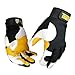 John Tillman and Co 1490L TrueFit Super Premium Full Finger Top Grain Goatskin and Spandex Mechanics Gloves with Elastic Cuff, Large, Black/Gold/Pearl