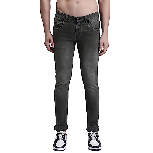 Image of Cantabil Cotton Denim Flat Front Mid Rise Full Length Regular Fit Casual Jeans for Men | Denim for Mens | Mens Full Length Cotton Casual Jeans (P MDNM00417A)