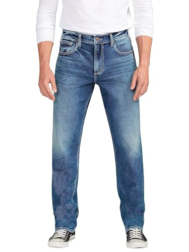 Silver Jeans Co. Men's Big & Tall Eddie Relaxed Fit Tapered Leg Jeans - Legacy