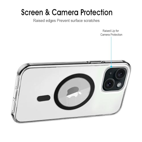 Image of Amazon Brand- Solimo Back Cover for Apple iPhone 13 /14 | Compatible with MagSafe | Magnetic Case with Built-in Magnets | Slim PC & TPU Cover for Apple iPhone 13 /14 (Black)