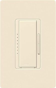 Lutron Maestro Dimmer Switch LED+, For Dimmable LED, Halogen and Incandescent Bulbs, 150W, Single-Pole or Multi-Location, MACL-153MH-AL, Almond