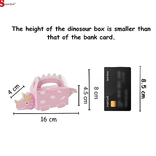 Image of SATYAM KRAFT 20 Pcs Small Dinosaur Theme Folding Gift Boxes - Paper Storage Box for Chocolate, Dry Fruits, Return Gifts, Birthday, Wedding, Engagement Party Favors (Pack of 20, Green)
