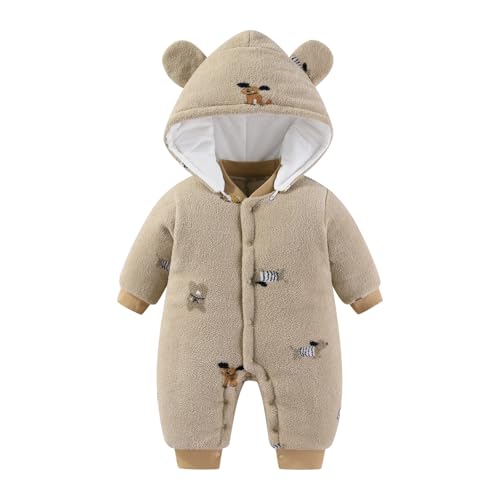 Design carino e unico: questa calda tuta per bambini presenta un adorabile cappuccio con orecchie da orso e un simpatico motivo a cartoni animati sul capo che aggiunge divertimento al guardaroba del tuo bambino. È adatto per l'uso quotidiano, per giocare, per servizi fotografici, feste e festival come Halloween, Natale e compleanni.