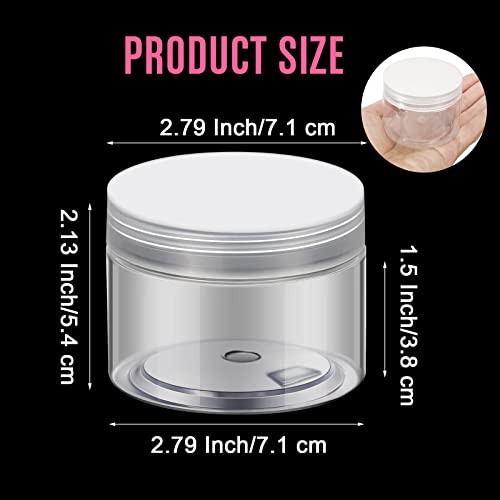 Image of Patelai 4 Pcs Plastic Jars Wide Mouth with Lids,4 Ounce,Clear