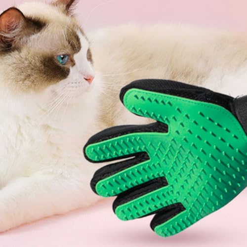 Luva Tira Pelos Pet Escova Nano Magnética para Cães e Gatos Remove Para Banho Tamanho Único (Verde,