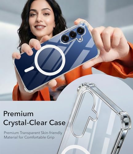 Image of Jkobi Shockproof Crystal-Clear Back Cover for Samsung Galaxy S25 (Magsafe Wireless Support | Drop & Camera Protection | Hard Polycarbonate)