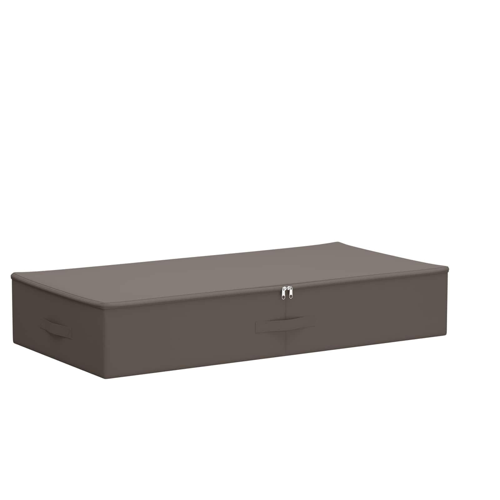 Scatola portaoggetti in tessuto non tessuto, 24 pezzi, 90 x 48 x 15 cm, grigio | Design pieghevole, 2 scomparti, manici, traspirante, 64,8 l, poliestere