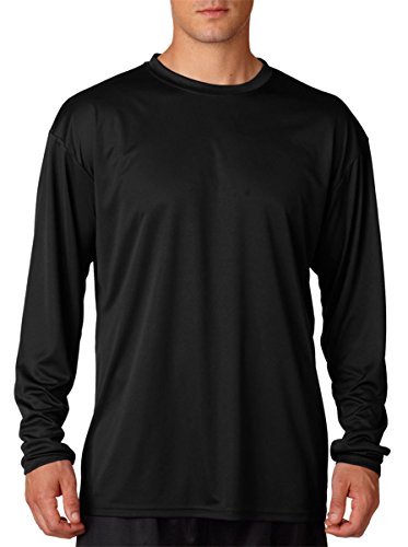 A4 Adult Cooling Performance Long-Sleeve T-Shirt, Blk, XX-Large