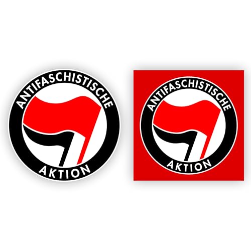 FlagShipper Juego de 50 pegatinas de acción antifascista, redondas, resistentes a la intemperie, políticas para demostración, declaración, sociedad civil, autoadhesivas, para interior y exterior