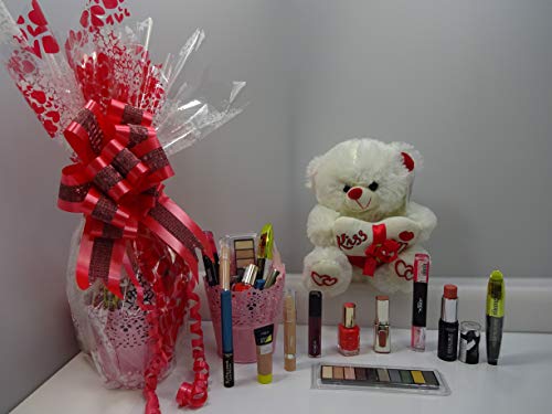 Paquete de maquillaje de lujo L'Oreal, cesta de regalo de osito de...