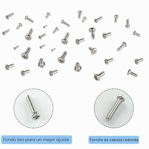 Miniatura 6 de Diompirux 500 Piezas Tornillos Autoperforantes, Tornillos De Cabeza Plana Redonda, Con Destornillador De Cruz, Kit Surtido De Tornillos Pequeños De Acero Al Carbono, Para Gafas, Computadora Portátil