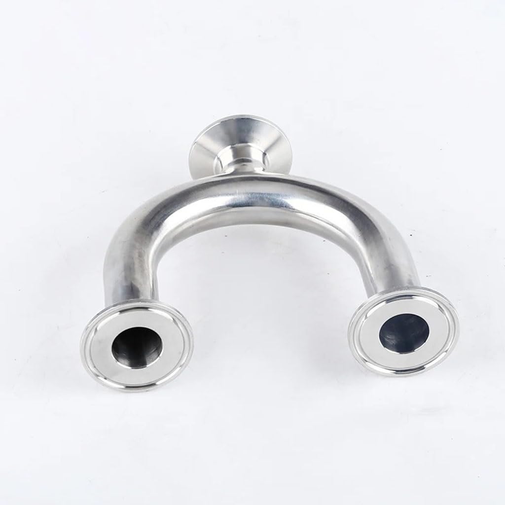 Accesorios de tubería de fundición de acero, 1PCS 3/4”1-1/2”2”Pipe OD 19mm/38mm/51mm Sanitario en forma de U 3 vías 304 Virola de acero inoxidable OD 1.5”2”Accesorios de tuber