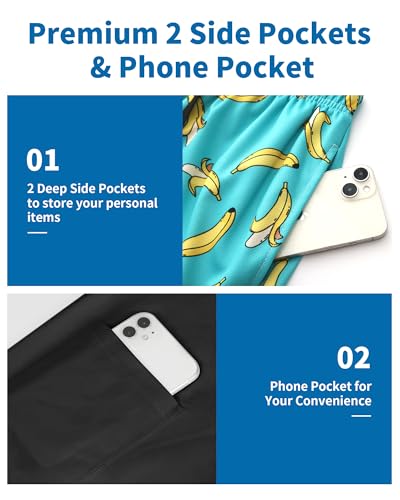 Cerburny Mens Swim Trunks with Compression Liner Men Beach Shorts Bathing Suit Quick Dry Printed Swimming Short with Pockets3