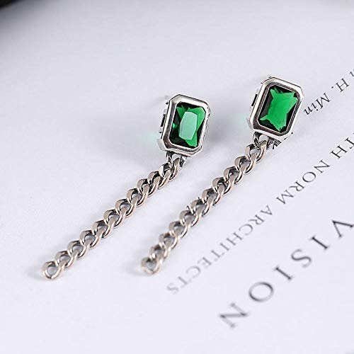 Bague en argent sterling 925 style vintage chinois et zircon vert raffiné