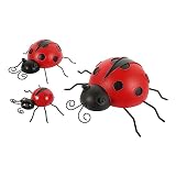 UKCOCO 3 Piezas Adornos de Jardín de Hierro Forma de de Decoraciones para Exterior Esculturas Simuladas para Jardín y Patio Colores y Diseño Duradero