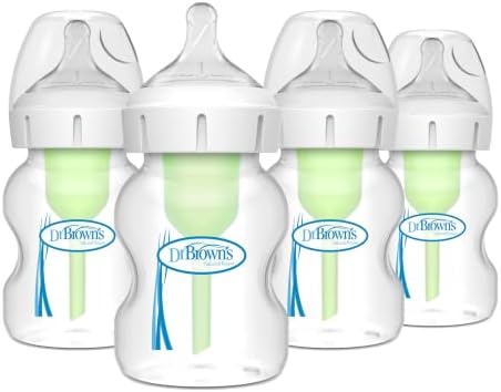 Dr. Brown's Anti-Colic Options+ Wide-Neck Baby Bottles, 9 oz, 4-Pack