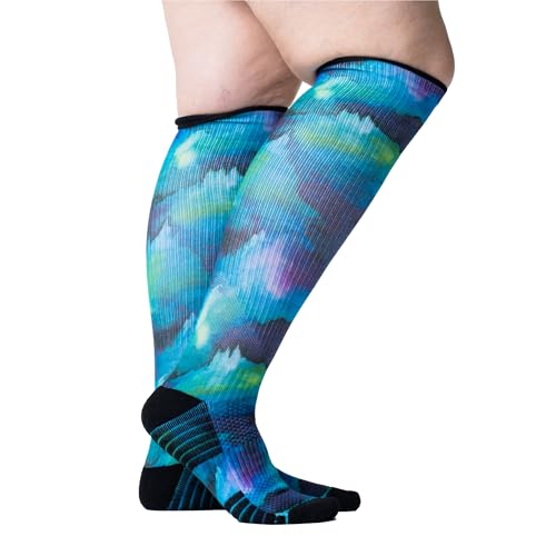 Image of Viasox Compression Socks for Women and Men, Knee High Socks 12-15 mmhg Circulation Support for Flight, Travel, Daily
