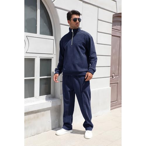 Survêtement en Velours Côtelé pour Homme Sweat-Shirt doublés de Polaire et Pantalon Ensemble de Jogging – Image 4