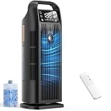 Condizionatore Portatile 6 in 1, Climatizzatore Silenzioso con Raffreddatore d'Aria 1200ml, Oscillazione 120°, Timer 1-12H, 4 Velocità, Controlli Tattili e Telecomando(Nero notte)