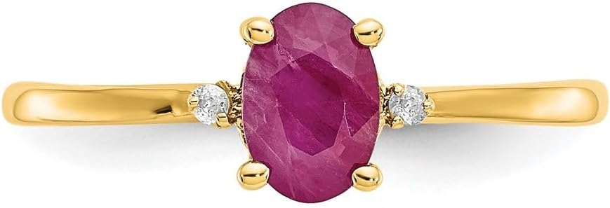 Diamond2Deal 14k Yellow Gold Diamond and Ruby Engagement Ring Size 6 (0.646,ct)