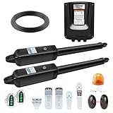 TOPENS KD702 Dual Swing Gate Opener Light Duty Automatic Gate Motor for Double Swing Gates Up to 3.6m per Arm, Electric Driveway Gate Operator AC Powered with Remote Control, Beacon and Photo Sensor