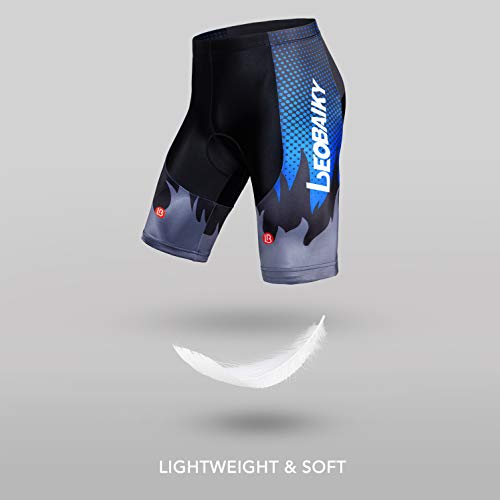 Hiauspor Bike Shorts Men with Soft Padding Big Pockets Quick-Dry Half Pants(Blue,Large) - Thumbnail 5