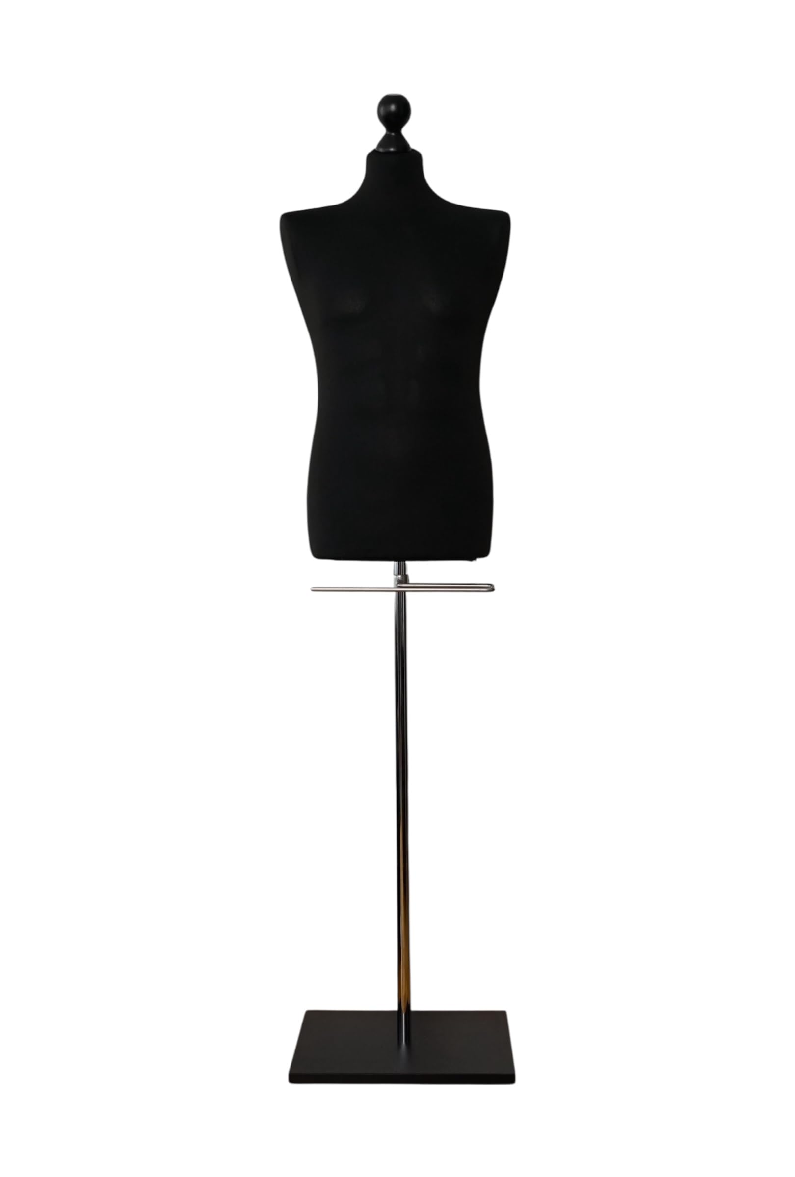 LUSORIA Schneiderpuppe, Schneiderbüste männlich mit Hosenhalter, Farbe schwarz/schwarzer Standfuß