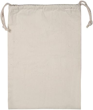 Haofy Reusable Produce Cotton Stuff Bags Washable, Organic Cotton Drawstring Storage Bags for Packing Snack/Lunch, Home Storage Bag, Market Shopping Bag, Travel Bag (22 * 28cm))