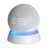 Table Stand for Echo Dot 5th & 4th Generation,C YECEN Desktop Holder Mount,Base Bracket with Light Guide and with Built-in Cable Management,Glacier White