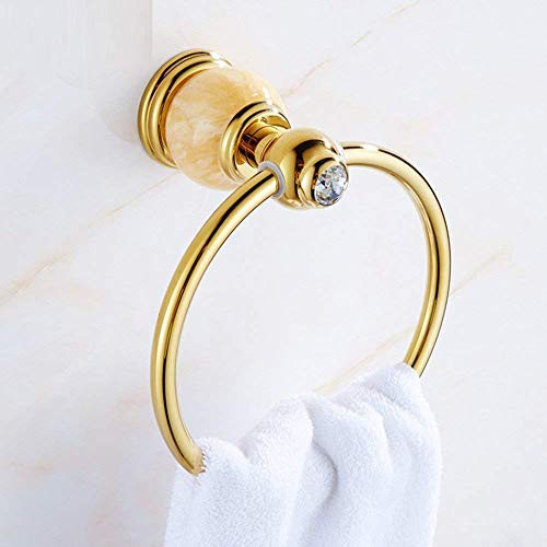 Porte-serviette mural anneau de serviette pour salle de bain en inox et jade