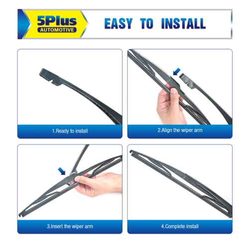 Image of 14 inch Rear Wiper Blade Replacement for Ford Edge 2014 2013 2012 2011 2010 2009 2008 2007 /2012-2017 Volvo XC60, BACK Windshield Wiper Blade (14D)