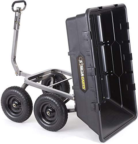 Gorilla Carts GOR10-16 Super Heavy Duty Poly Dump Cart, 1,500-pound Capacity, Black