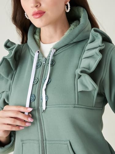 Image of Pivl Women Solid Hooded Casual Jacket For Winter||Winterwear||