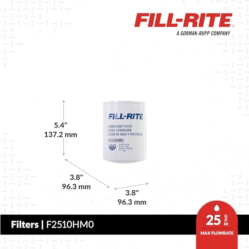 Image of Fill-Rite F2510HM0 10-Micron Water Detecting Fuel Filter - 25 GPM Diesel, Gasoline, B20 Biodiesel & E15 Ethanol Compatible