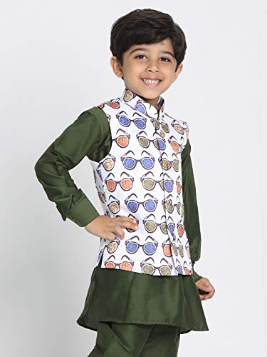 Image of JBN Creation Light Blue Cotton Silk Blend Boys Nehru Modi Jacket
