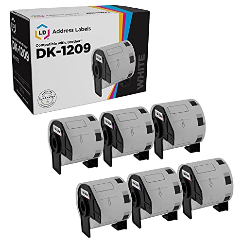 LD Products Compatible Address Label Replacements for Brother DK-1209 1.1 inch x 2.4 inch (6 Pack - 800 Labels) for use in P-Touch: QL-1050, QL-1050N, QL-1060N, QL-500, QL-550, QL-570, QL-570VM