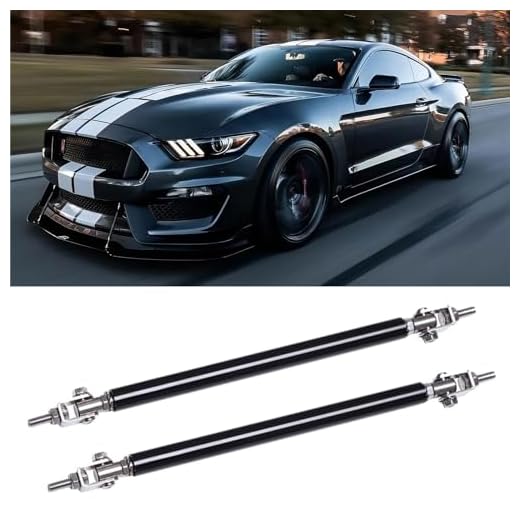 2pc Adjustable 10"-13" Front Bumper Lip Splitter Diffuser Strut Rod Tie Bars Compatible with Most Vehicles
