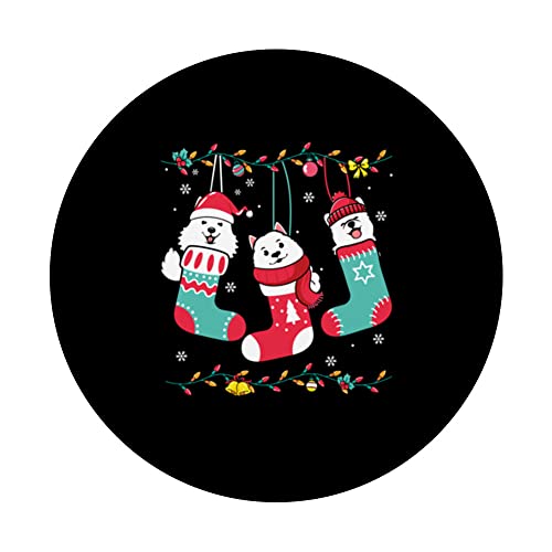 Lovely dog holder clothing dog lover christmas dogs socks PopSockets Swappable PopGrip, Black - Image 3